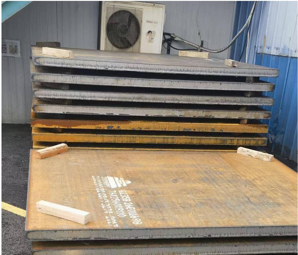Steel plate parts packed for delivery to the United Kingdom